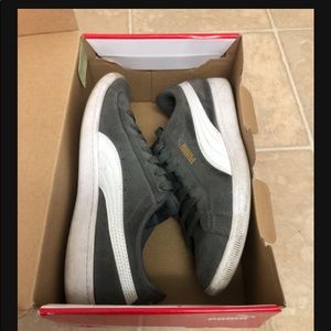 Grey suede pumas size 7 women